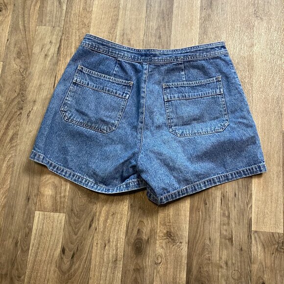 Vtg G.H. Bass & Co High Waist Vintage Denim Short Drawstring Waist Large Pockets - Picture 2 of 6